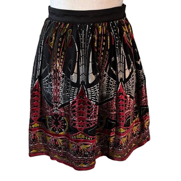 Burlapp Dresses & Skirts - Anthropologie Burlapp XS Resonating Metropolis Silk Velvet Burnout Skirt USA